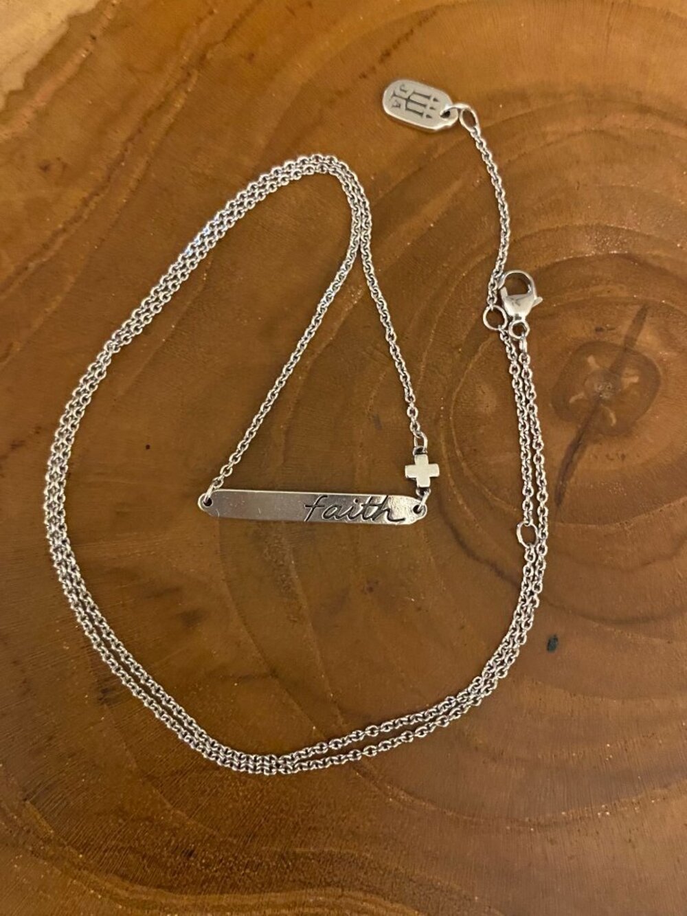 RETIRED James Avery Faith Horizon Bar Necklace, Sterling Silver